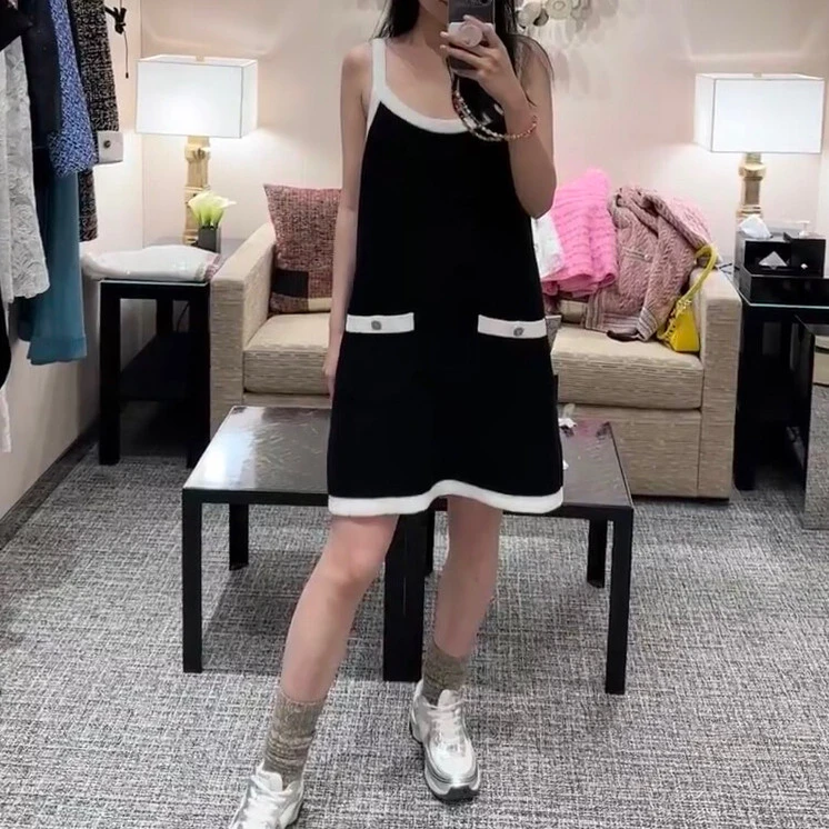 全新未使用 Chanel/香奈儿 吊带针织连衣裙/40码/Xsp30224