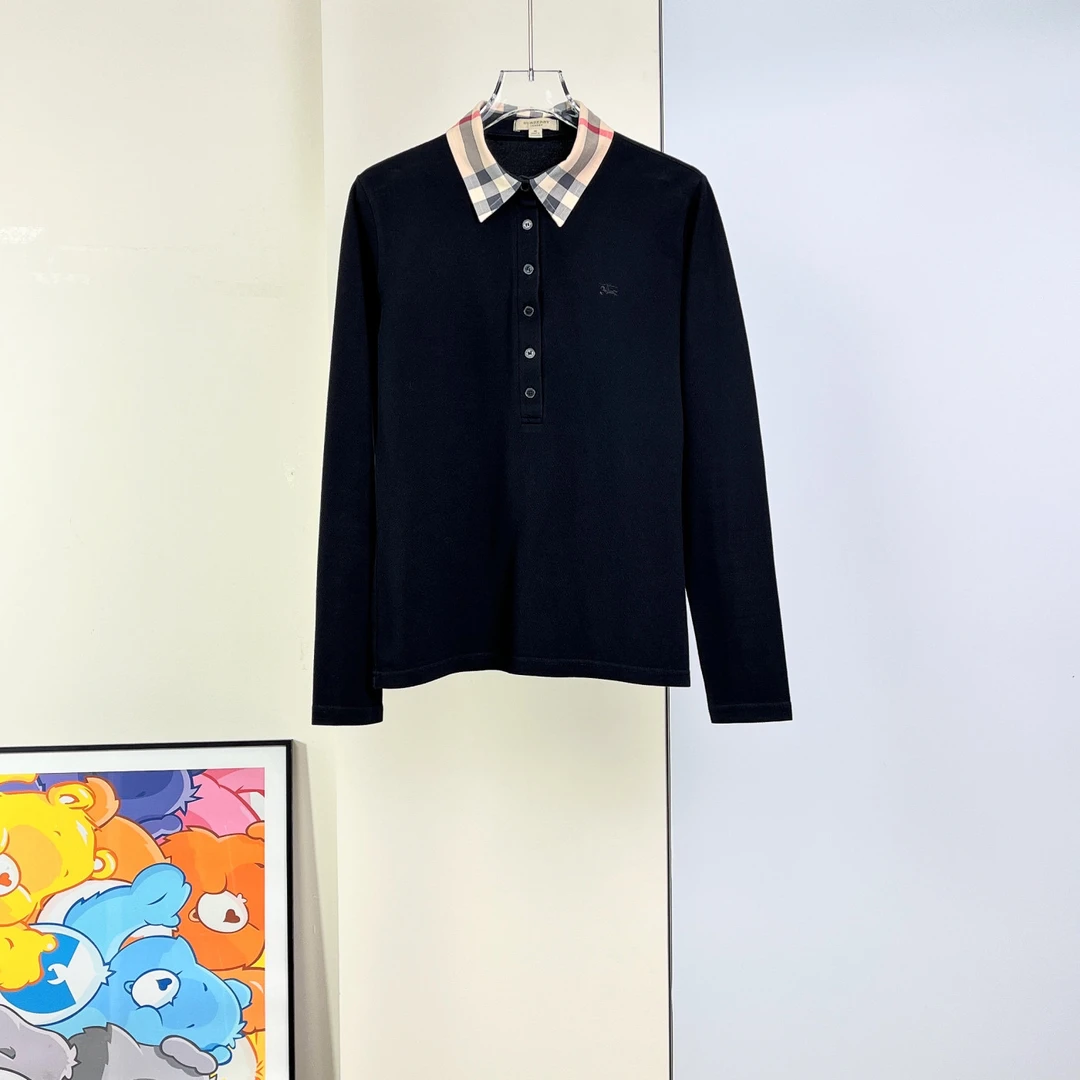 95新 BURBERRY/博柏利 长袖POLO衫/M码/Xsps9418