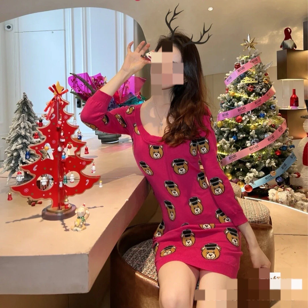 全新未使用 MOSCHINO 针织连衣裙/42码/闲置/Xspa1903
