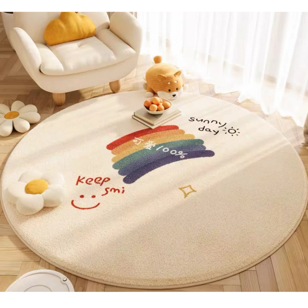 高颜值家居轻奢圆形地垫客厅床边垫创意卧室地毯977836