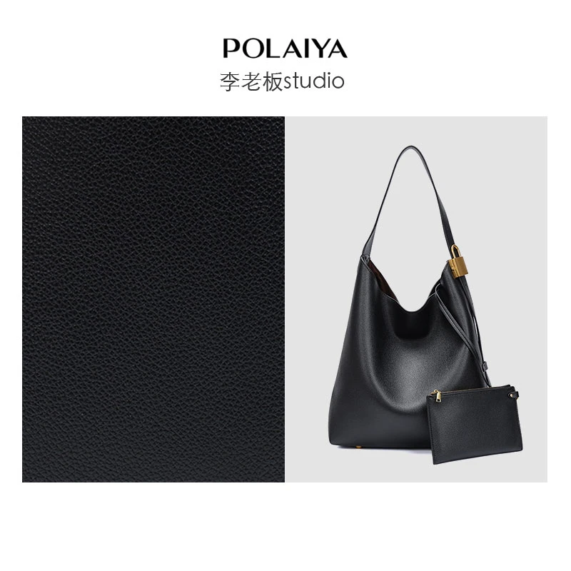 POLAIYA·原创设计 真皮高定单肩斜挎包5261黑