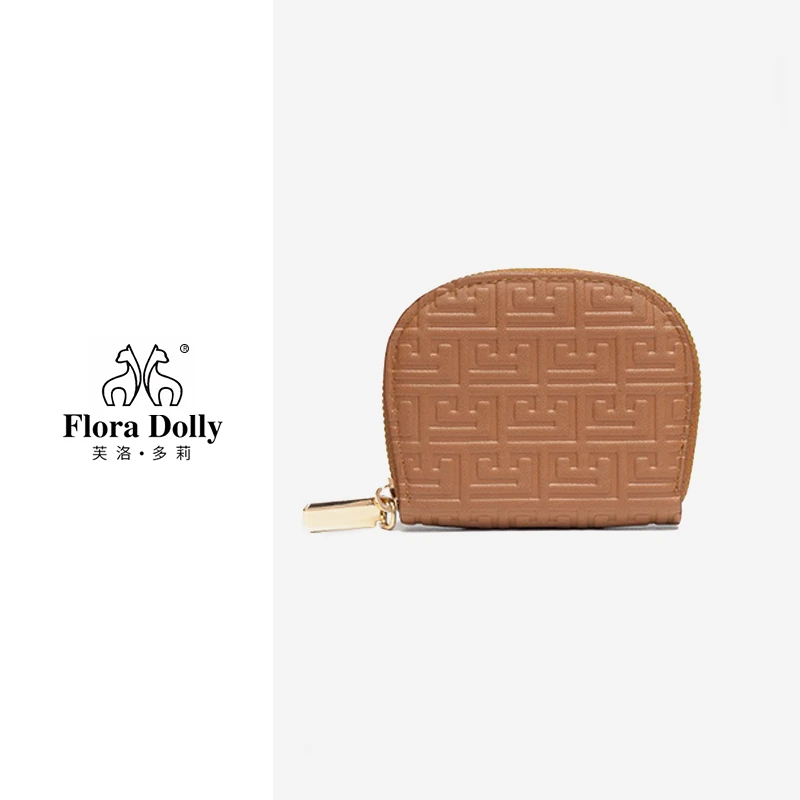 复古轻奢弓字格多功能卡包女士小卡包 FD21棕