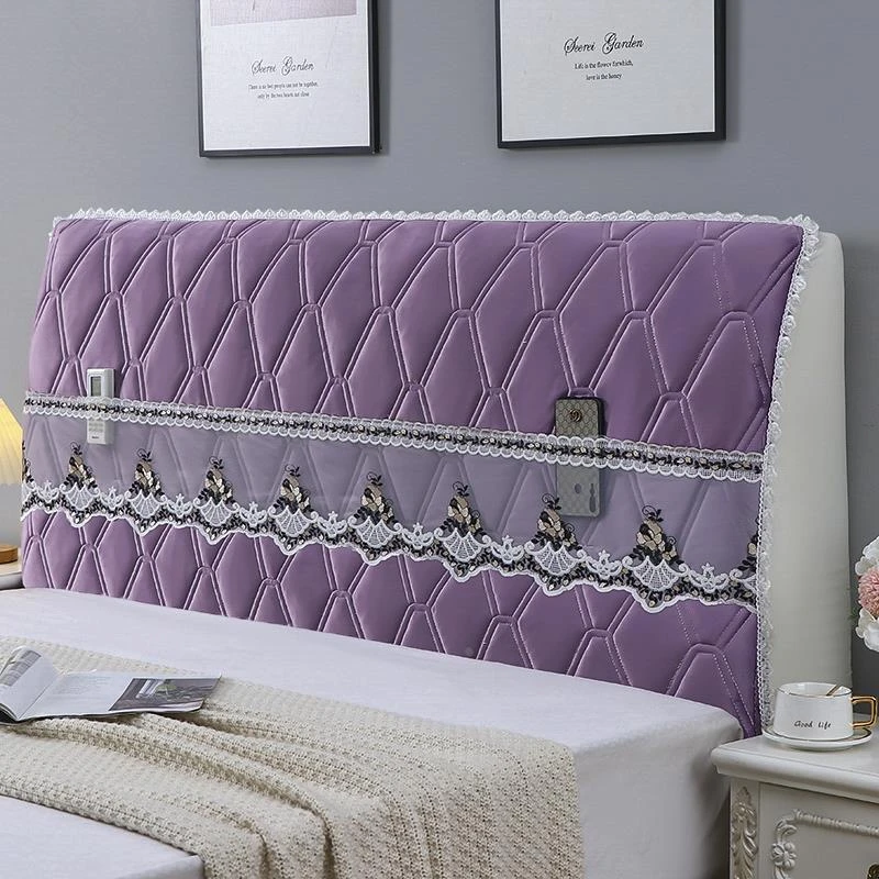 新款加厚床头套床头罩绒布1米8全包床头靠2米简约防尘罩床靠背罩