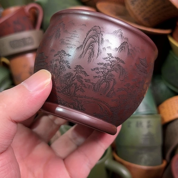 紫砂茶杯全手工紫砂主人杯