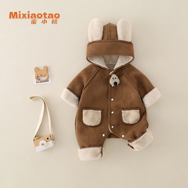 小狗外出服冬款女童长袖幼儿婴儿新生儿保暖保暖新生婴