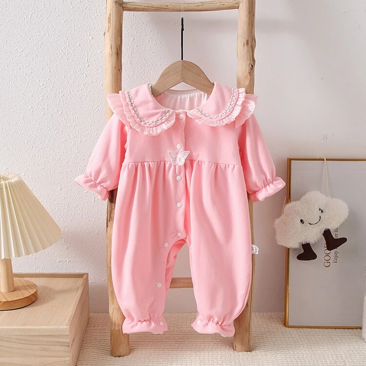 6XLM连身衣/秋款轻薄闭档哈衣连体衣外出服满月爬服婴儿儿童