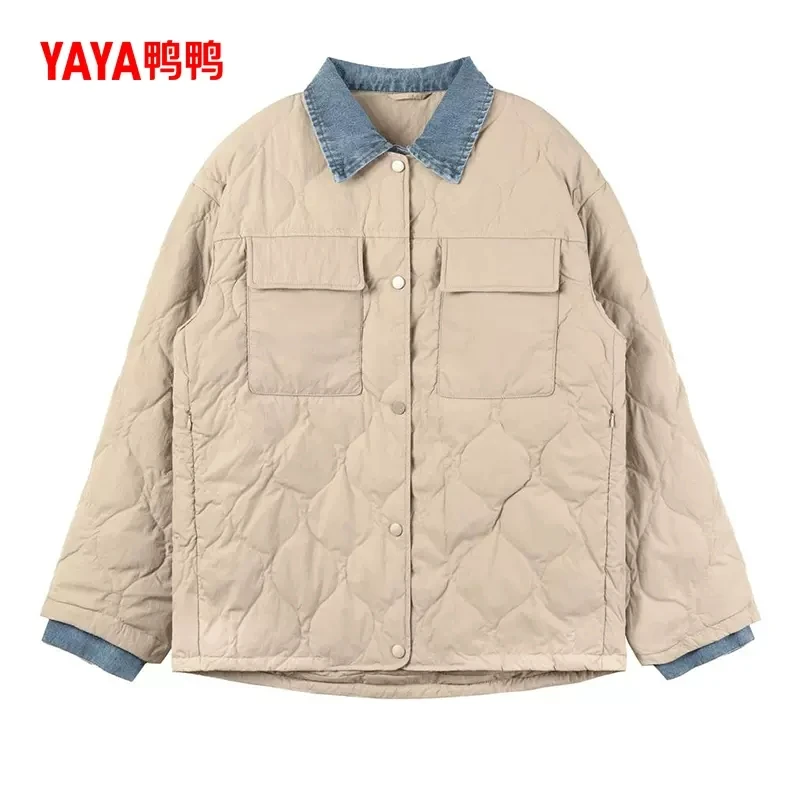 YAYA/鸭鸭时尚户外休闲运动女士简约短款羽绒服YE4B604027P