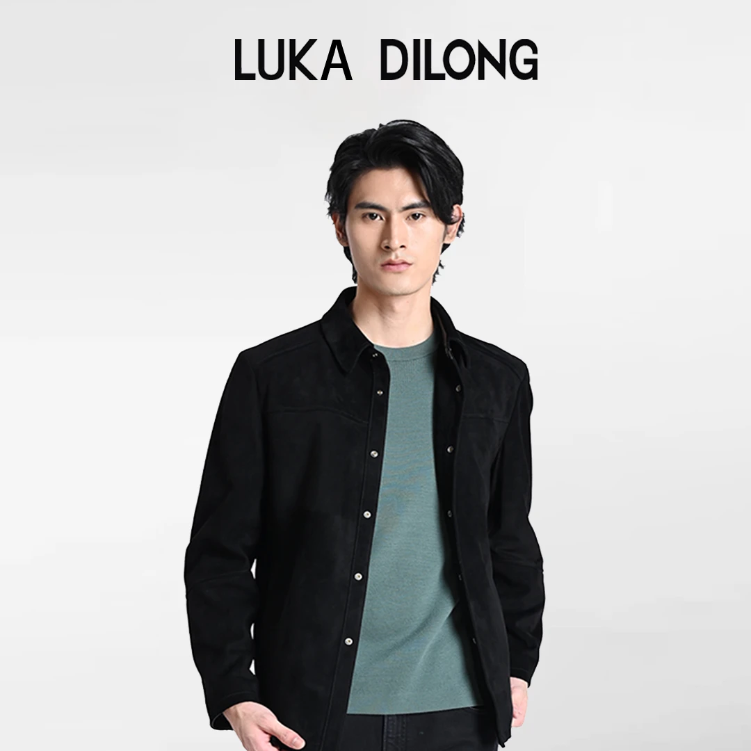 路卡迪龙-【明星同款】秋季男士休闲乌干达磨砂羊皮皮衣-160245405