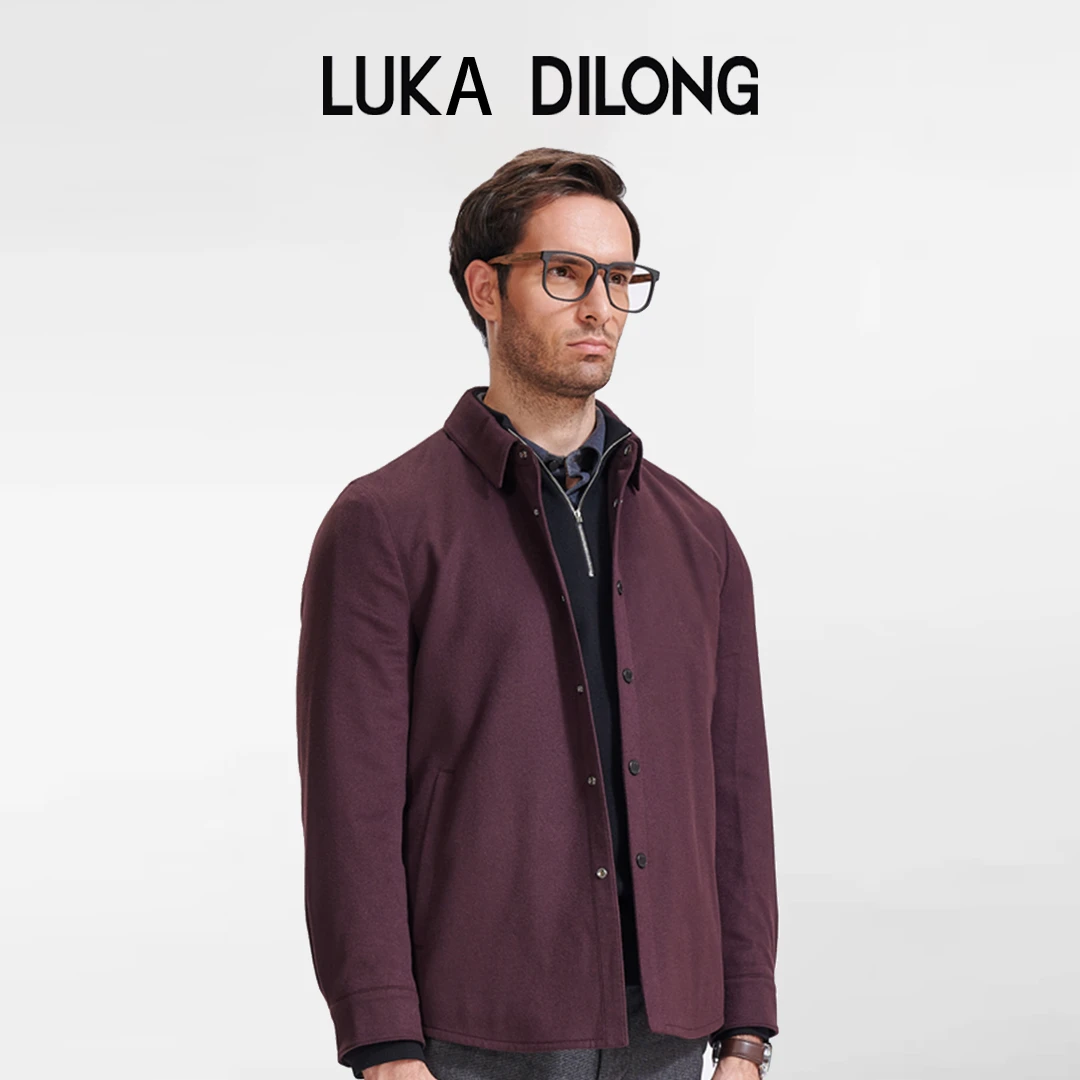 路卡迪龙【山羊绒】厚款秋冬保暖翻领男士外套夹克大衣155216103