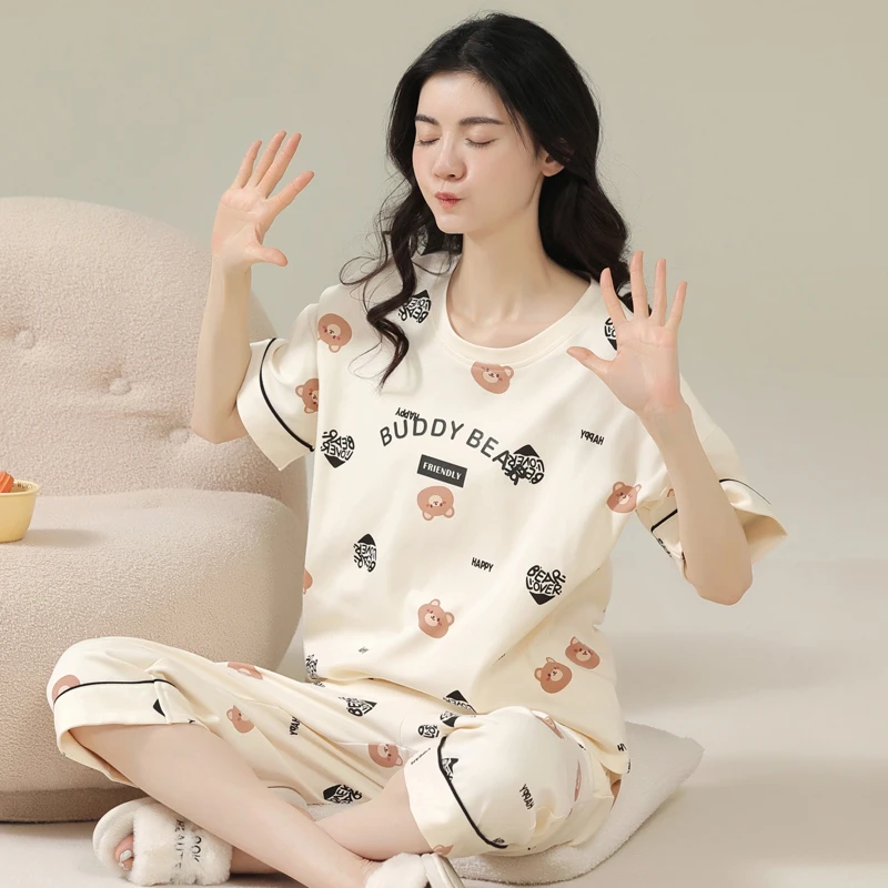 睡衣女款爆款2023新款高级感夏季纯棉100%全棉可外穿高颜值居家服