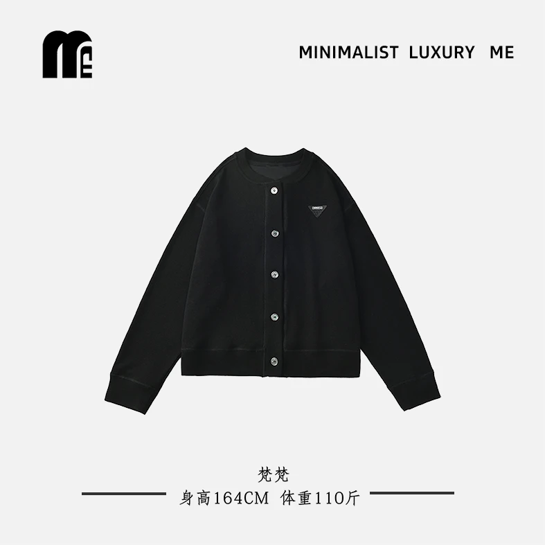 ME【P拉日夜】意大利-精棉！三角标棒球开衫女款 C2271（1）