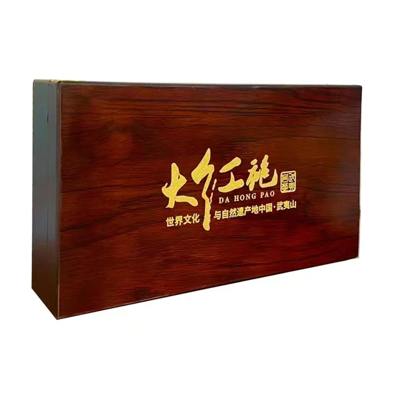 高端黑檀木木盒礼盒装福建武夷岩茶大红袍 小金罐18罐