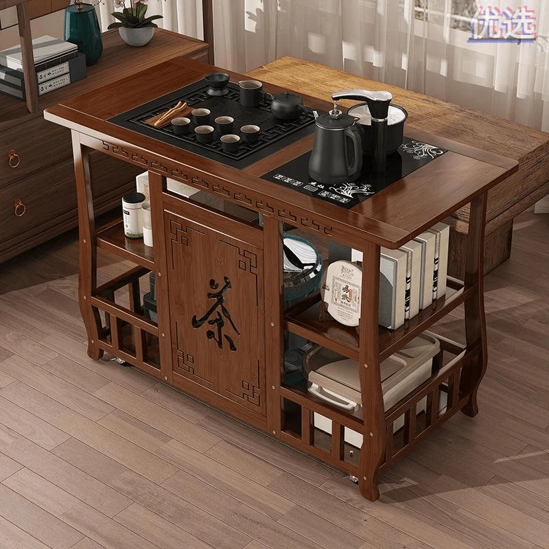 可移动茶桌新中式茶台功夫烧水一体客厅家用茶水柜煮泡茶桌子茶车