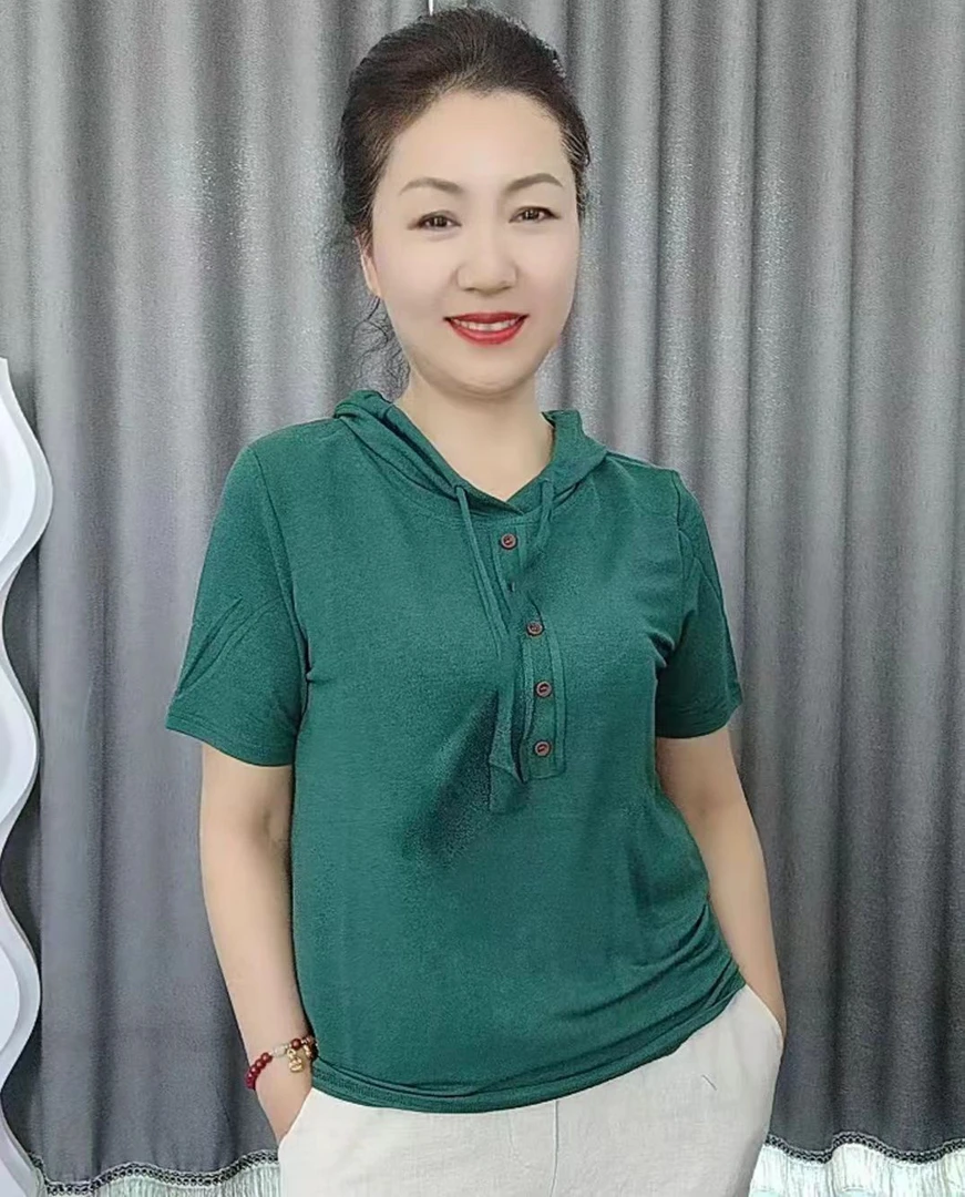 戴帽韩版洋气百搭t恤