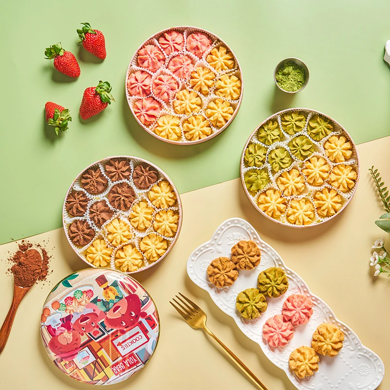 优乐熊双拼曲奇150g原味巧克力草莓抹茶多口味港式休闲零食送礼