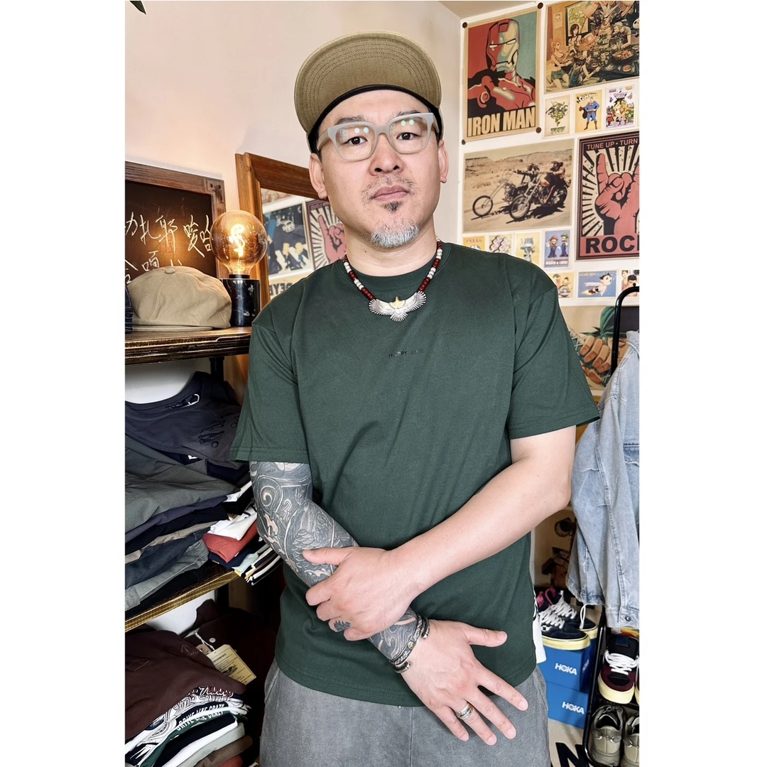 日系宽松260克棉短袖T恤c03出游情侣短袖大码男装