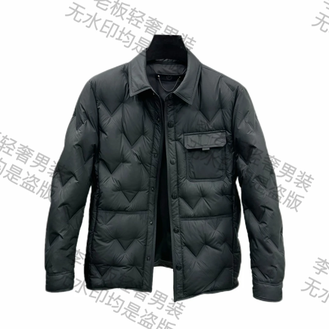 【LW轻奢男装】冬季新款90绒羽绒服 时尚翻领90绒白鸭绒羽绒服 8807