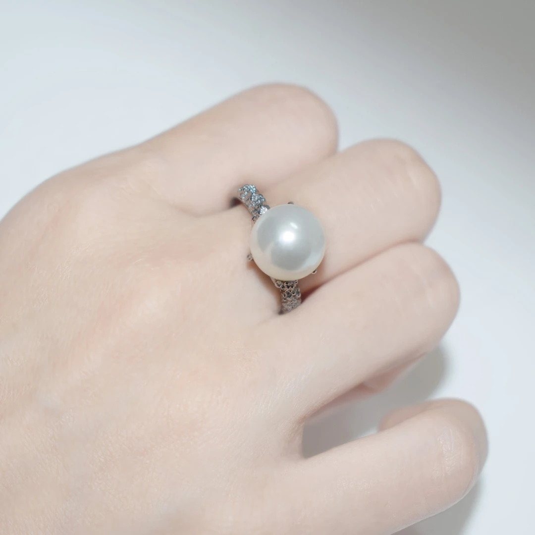 合金戒指 正圆极强光六爪简约时尚戒指