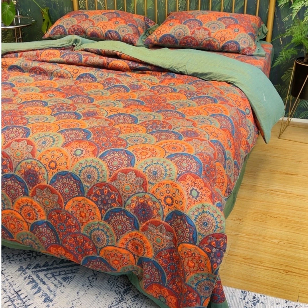 【古棉】瓦伦蒂诺 升级三层纱意式高奢全棉双层纱高级感四件套加厚