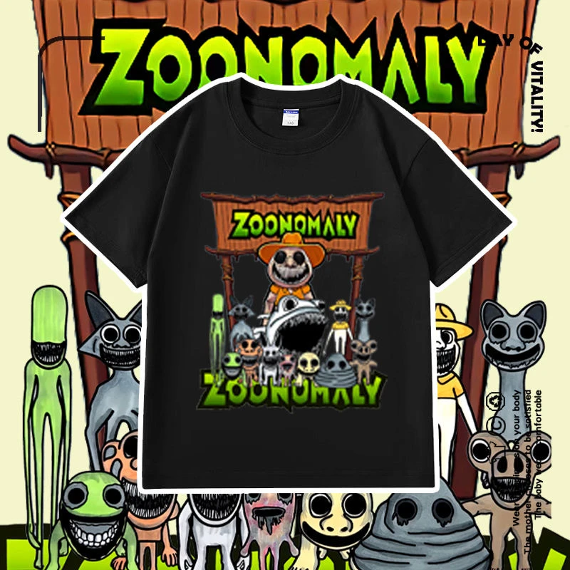 新款畸形动物园儿童夏季纯棉短袖T恤男童衣服高质量童装宽松动漫t