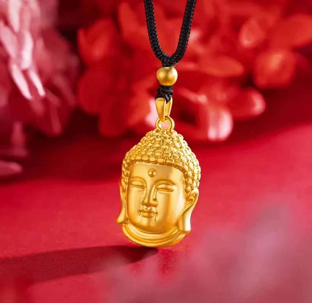 吊坠 大佛头经典金色挂坠