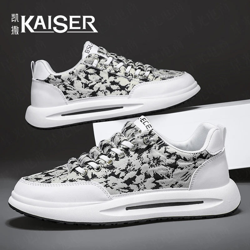 凯撒官方正版男鞋鞋子男款一脚蹬厚底休闲板鞋百搭男士耐磨运动鞋