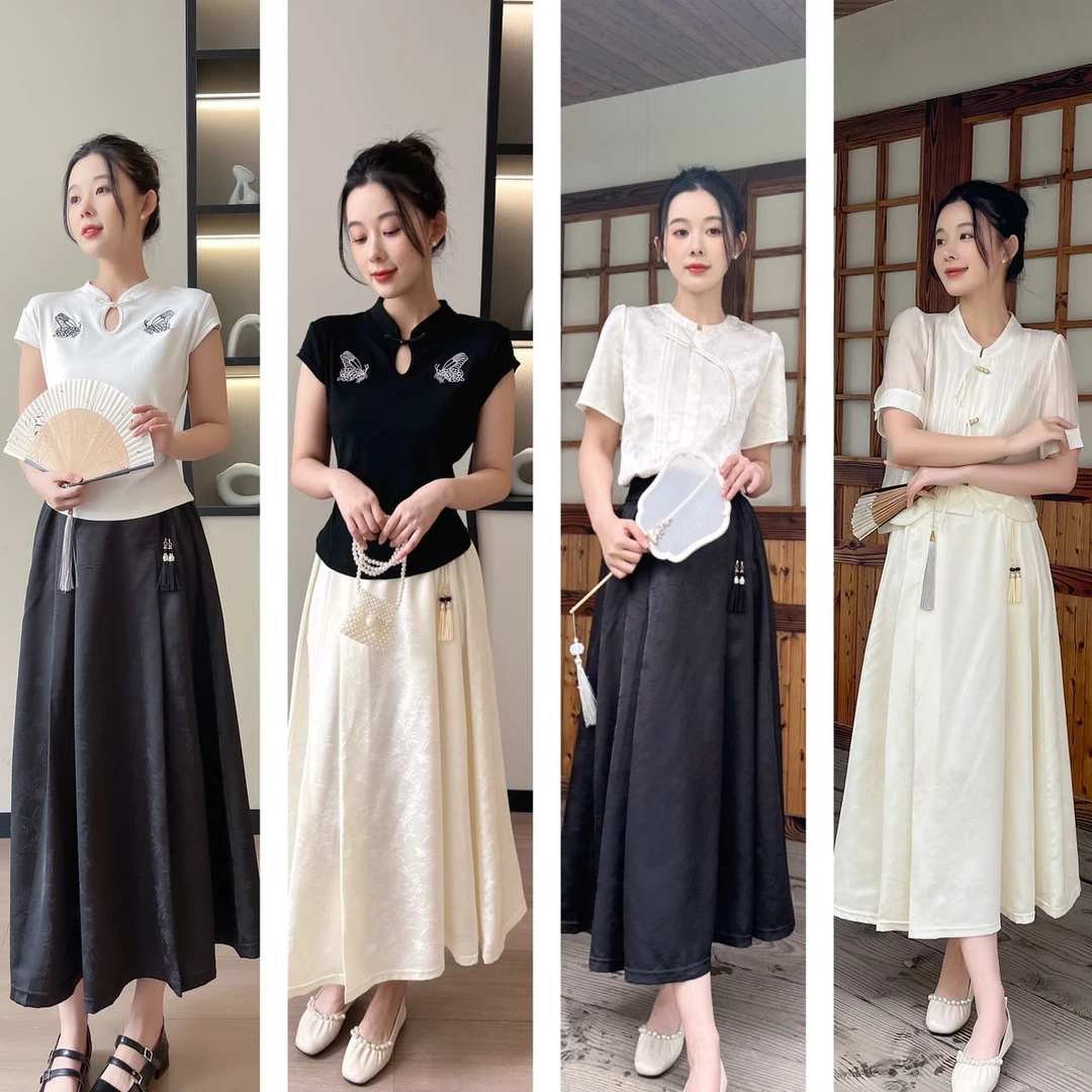 【清货】国色天香 西施裙 气质时尚提花显瘦半身裙KZ496