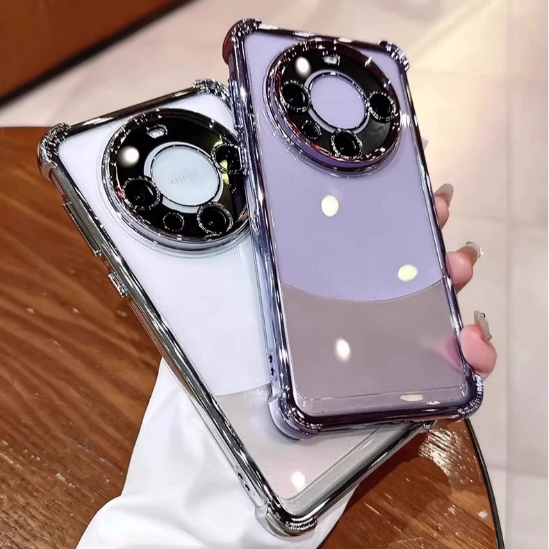 适用华为Mate70Pro手机壳新款透明60四角防摔50简约自带镜头膜80