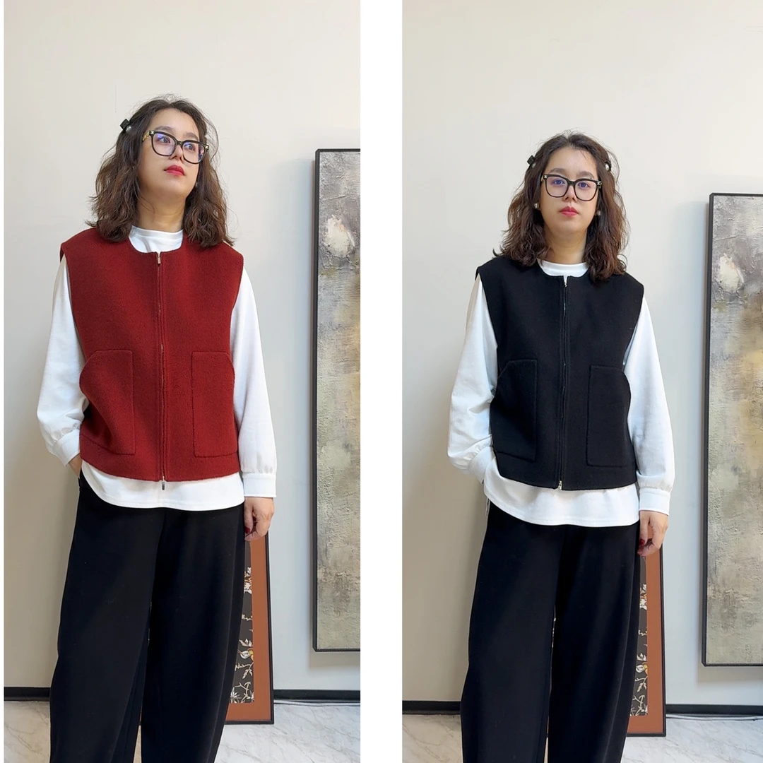 《大吴原创》“苹果派”新款马甲短款外套百搭简约无袖秋冬保暖时尚