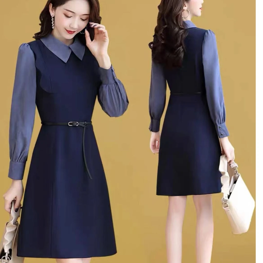 【V1328】（无腰带）时尚气质温婉连衣裙