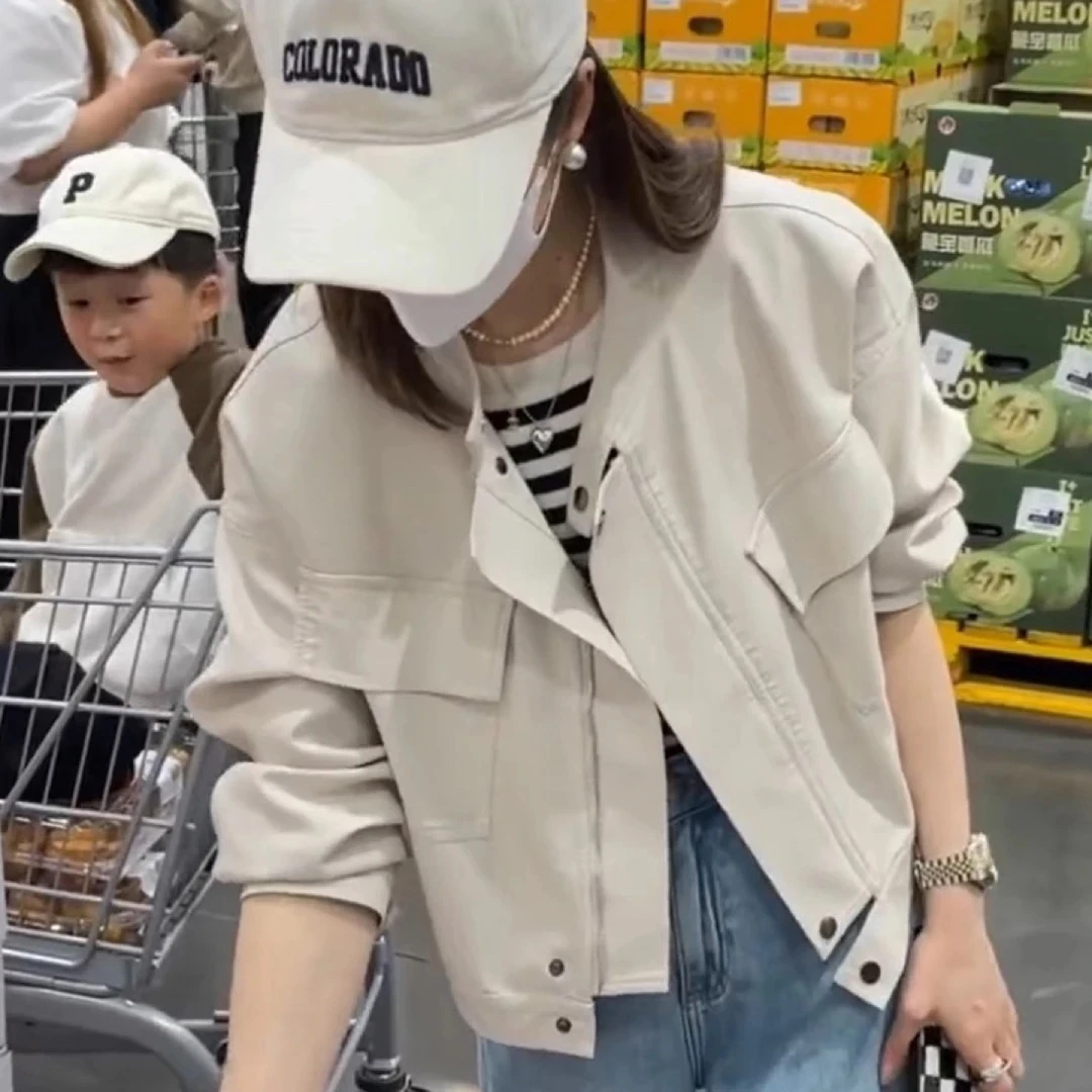 现货 新款 金标小皮衣 外套女宽松显瘦机车服短款洋气时尚百搭601