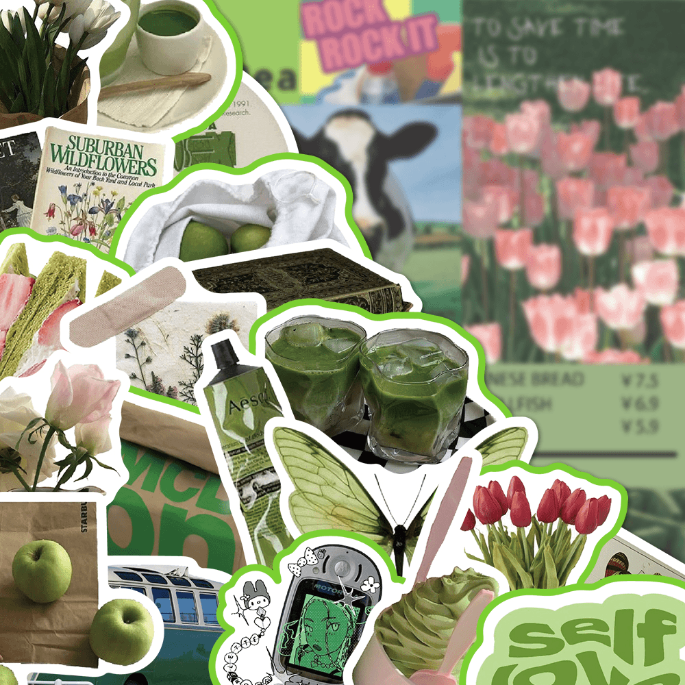 【小尾巴粉丝专属】ins风爆款diy素材贴纸手机壳简约防水韩系贴画