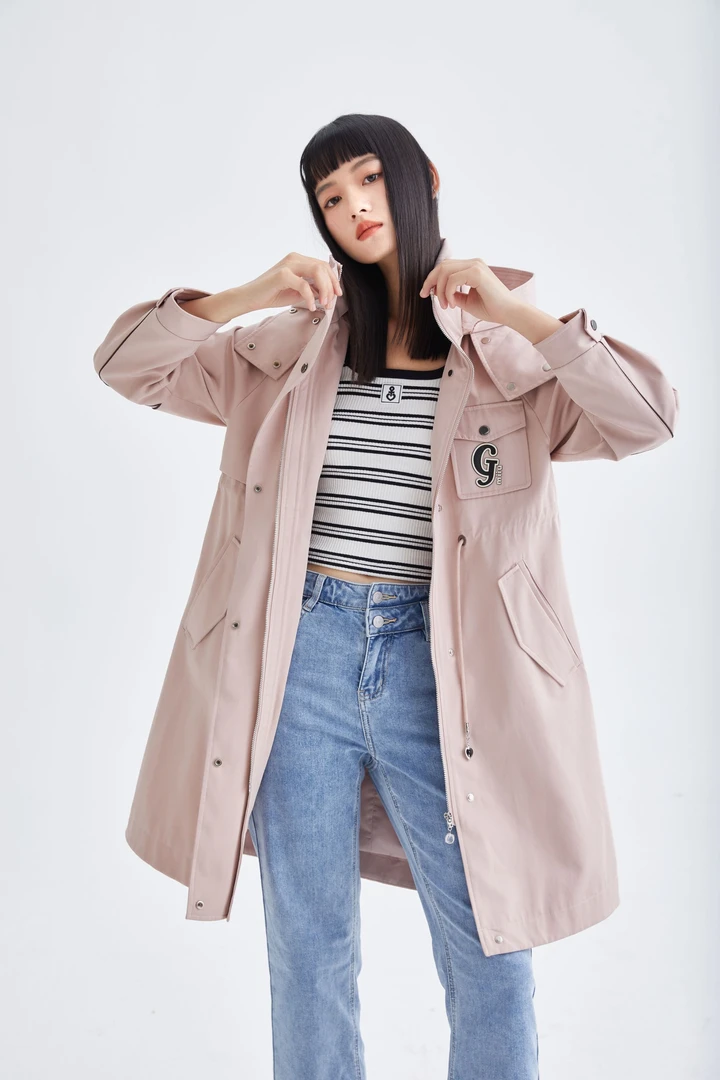 0908-30女士休闲中长款风衣  HY 83521   S