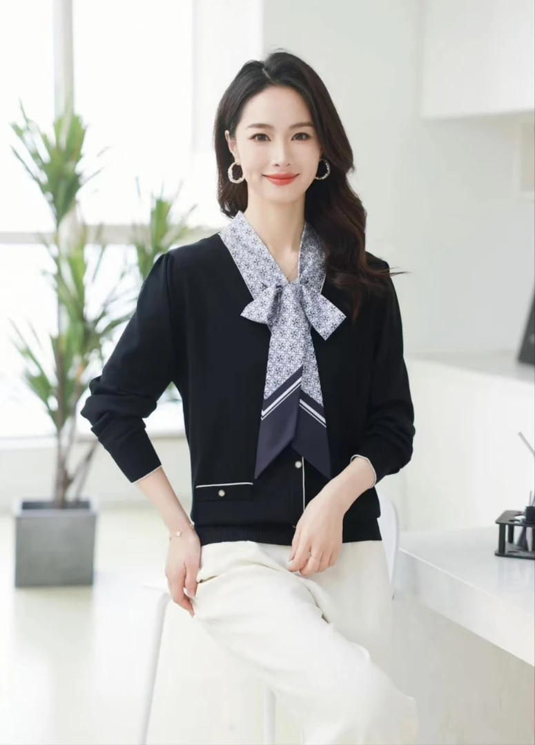 0808-05 女款休闲百搭气质针织衫  XJ  3331