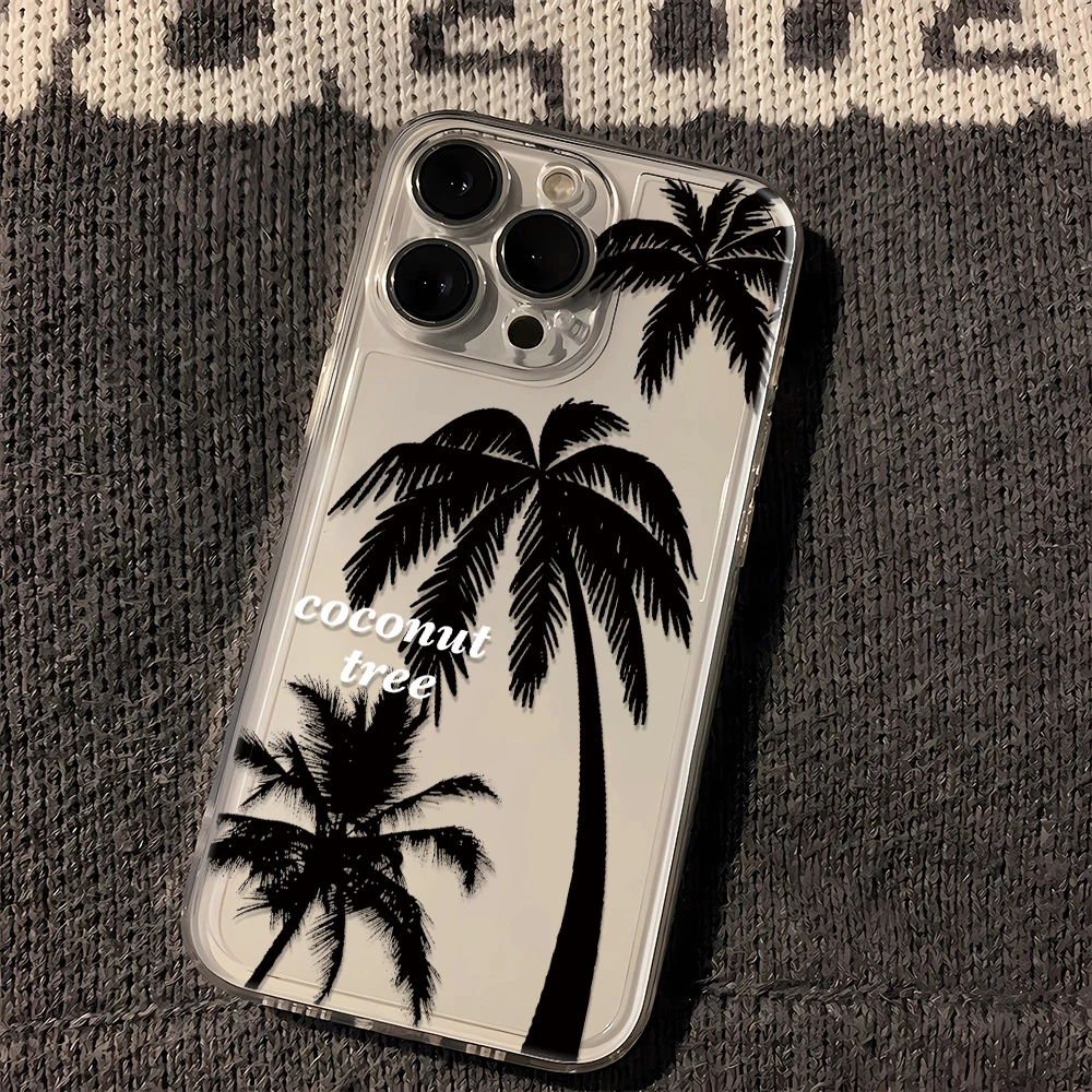 夏日椰树iphone14PROMAX手机壳13苹果12 11软壳XS男女款XR8PLUS潮
