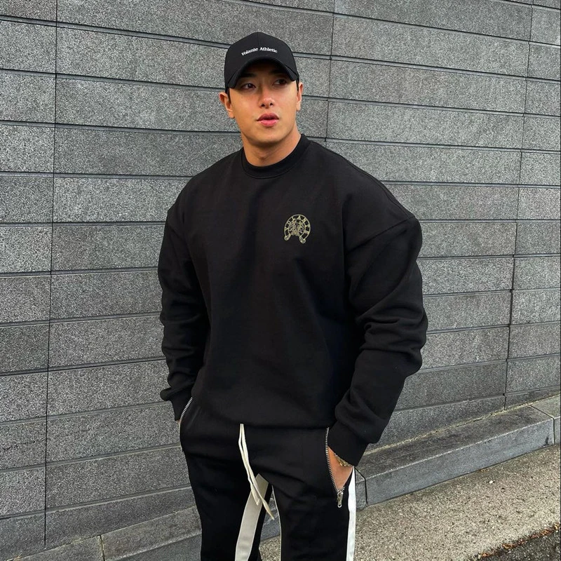 秋冬季运动长袖男健身训练服宽松上衣肌肉潮牌狗兄弟跑步美式卫衣