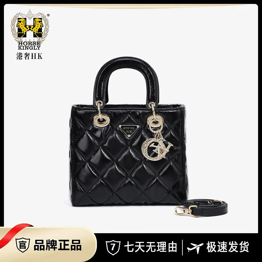 新潮款褶皱新中式小众手抓花饺子包手拎斜跨黑色女包