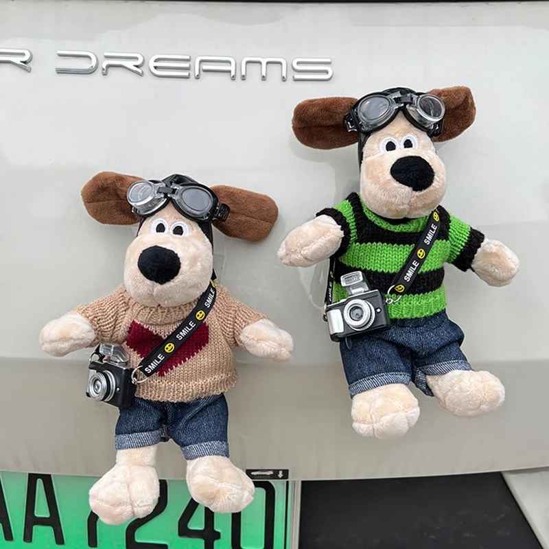 车载摆件可爱公仔汽车外玩偶掌门狗挂件后备箱油箱盖车尾装饰L