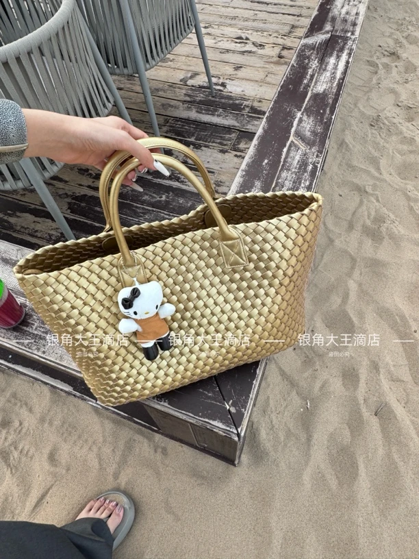 【银角大王】手工编织大容量托特时尚百搭手提包女不含挂件