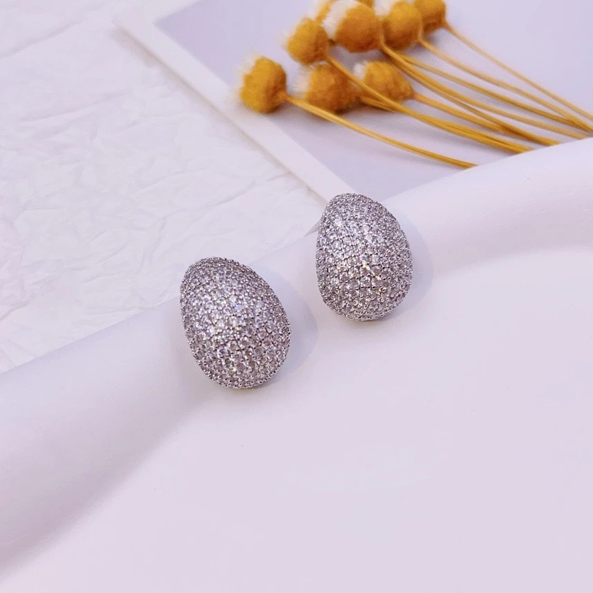 铜合金合成锆石耳饰 欧美轻奢风时尚耳钉女耳环气质百搭饰品礼物