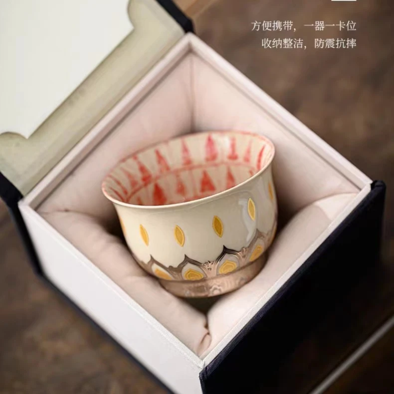 言香主人杯单杯陶瓷敦煌千佛银莲复古茶盏家用品茗茶杯单个万佛杯