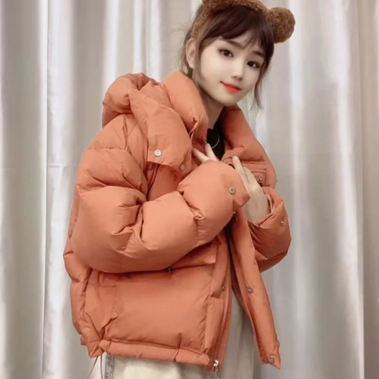 2024新款羽绒服彩色安哥拉短款时尚休闲宽松加厚保暖韩版冬季
