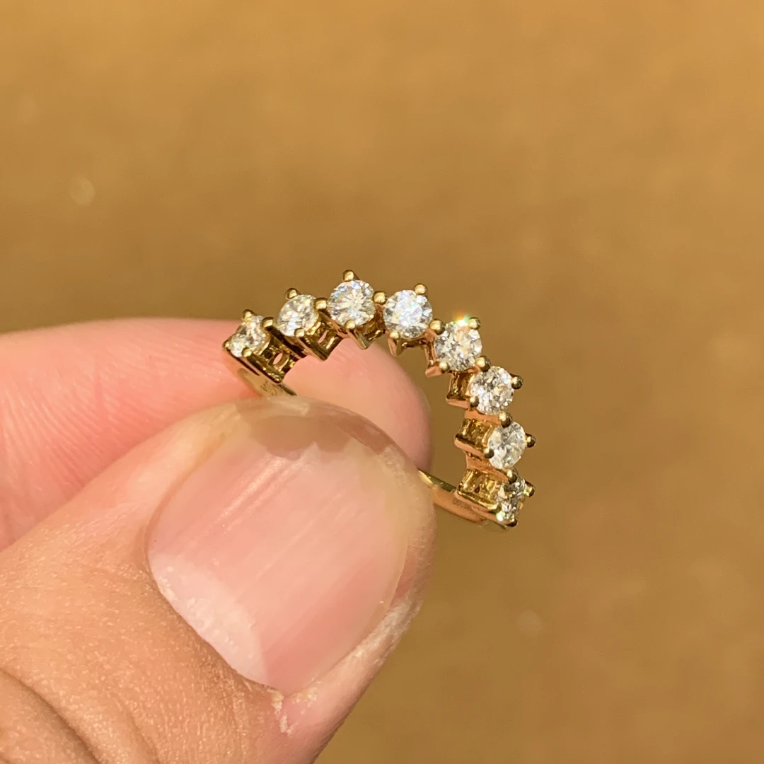 18K金钻石戒指可搭配叠戴款