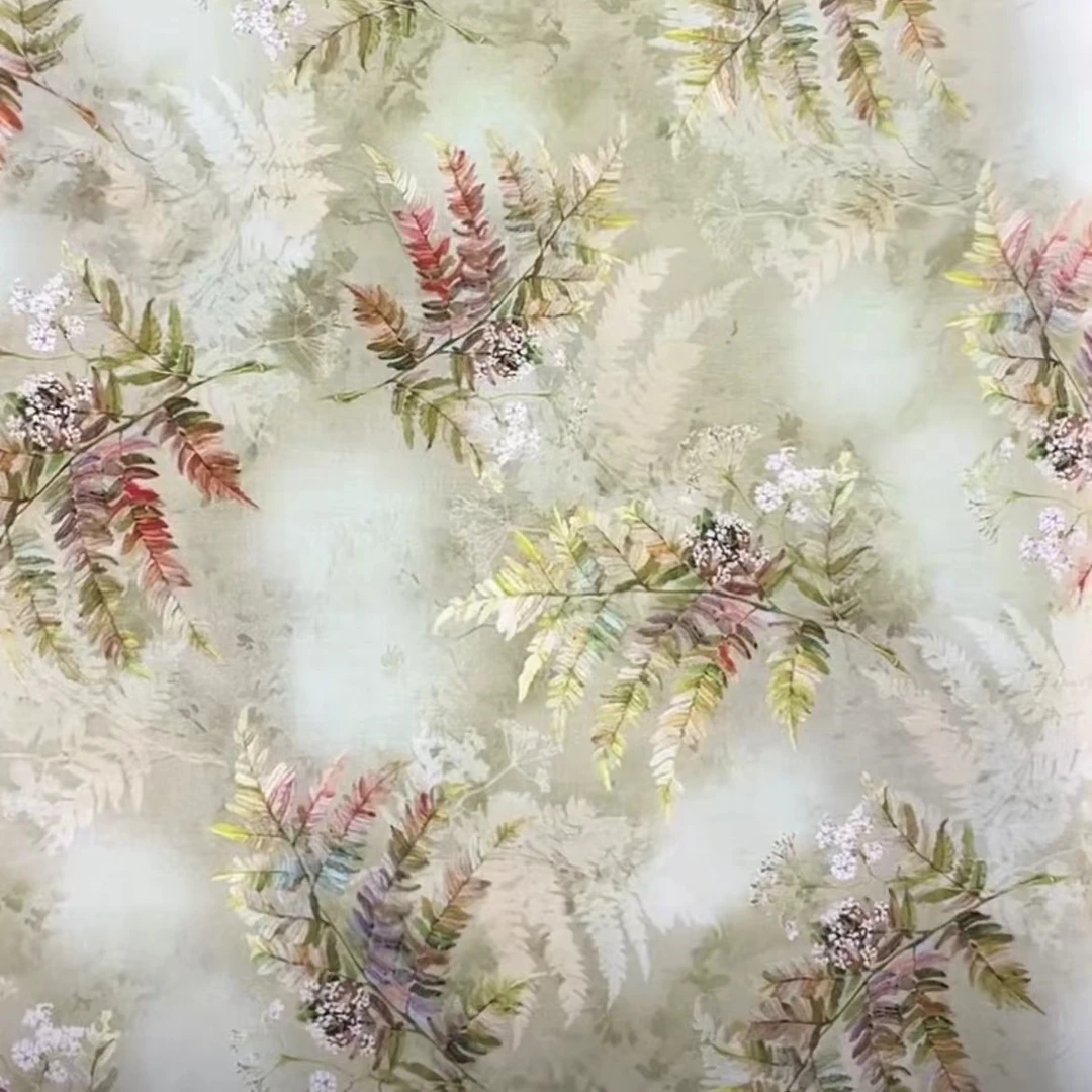 香云缎——素雅竹叶     -全棉布料-柔软-亲肤透气