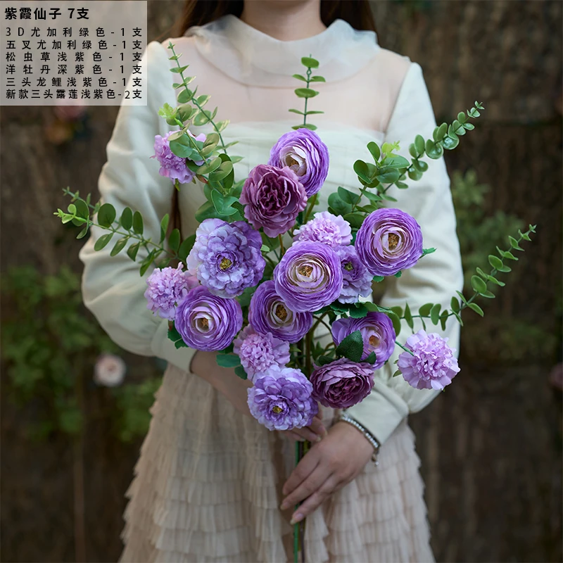 【紫霞仙子】 仿真花摆件装饰家居客厅软家装高档紫点缀（散装发货）