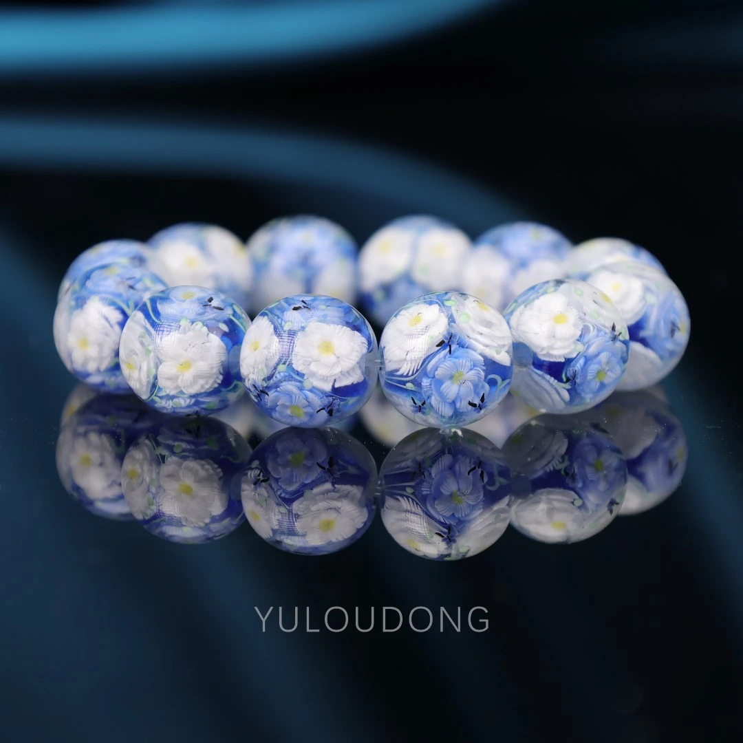 合金手链 CZ769 【梵高花园】蓝色琉璃手串时尚百搭简约