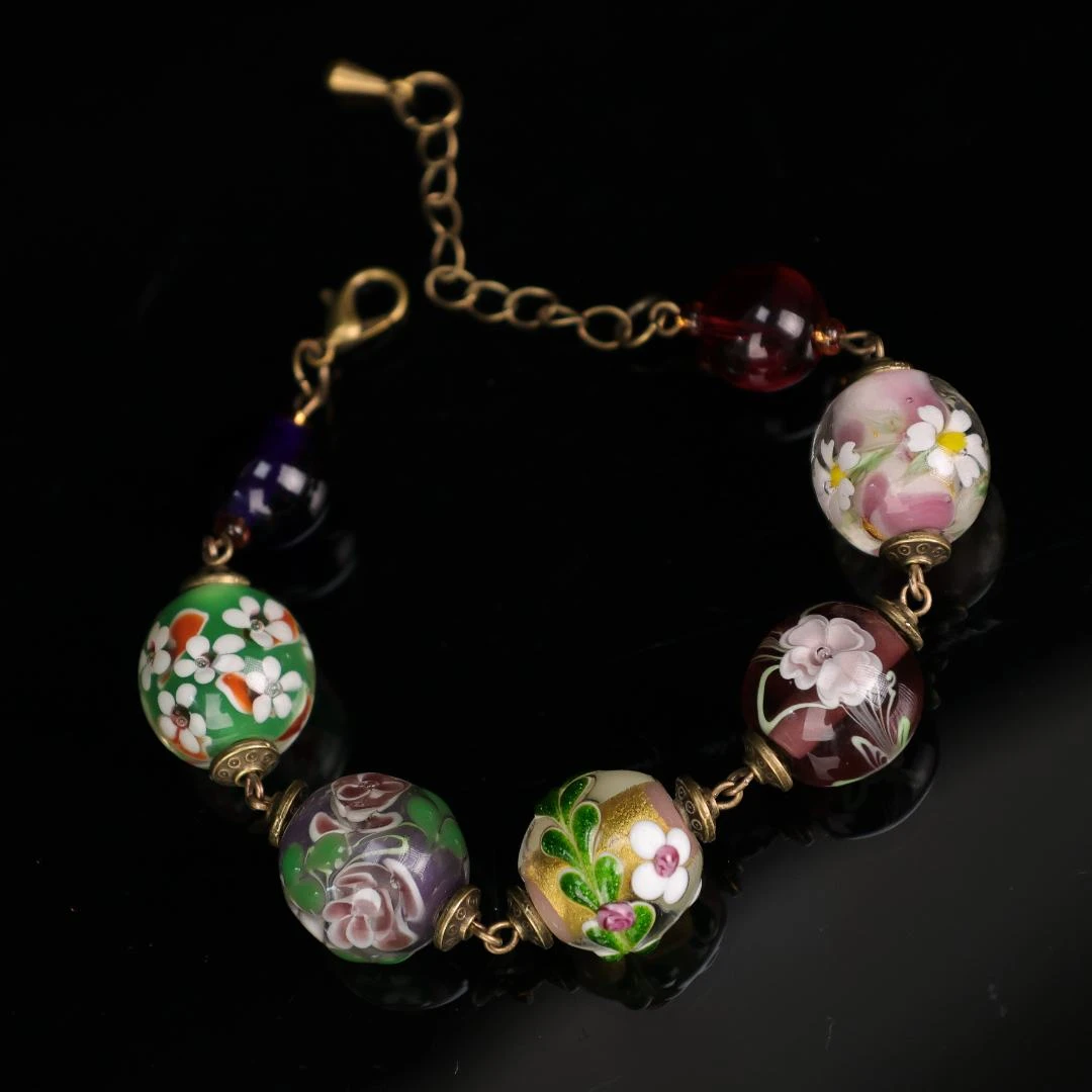 合金手链 玉楼东合金手链 SC0117 彩色小花珠高货琉璃手链