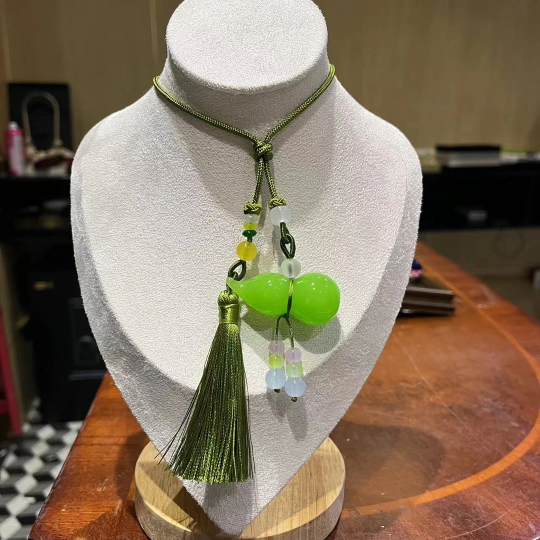 非金属布艺吊坠 CG17【翠绿绿】绿料葫芦手工琉璃吊坠
