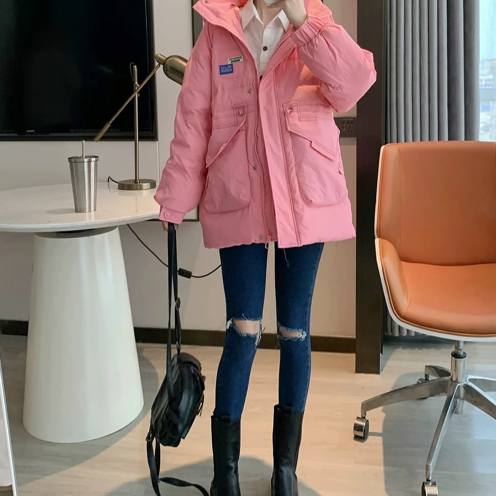 新款休闲中长款时尚羽绒服外套  6945