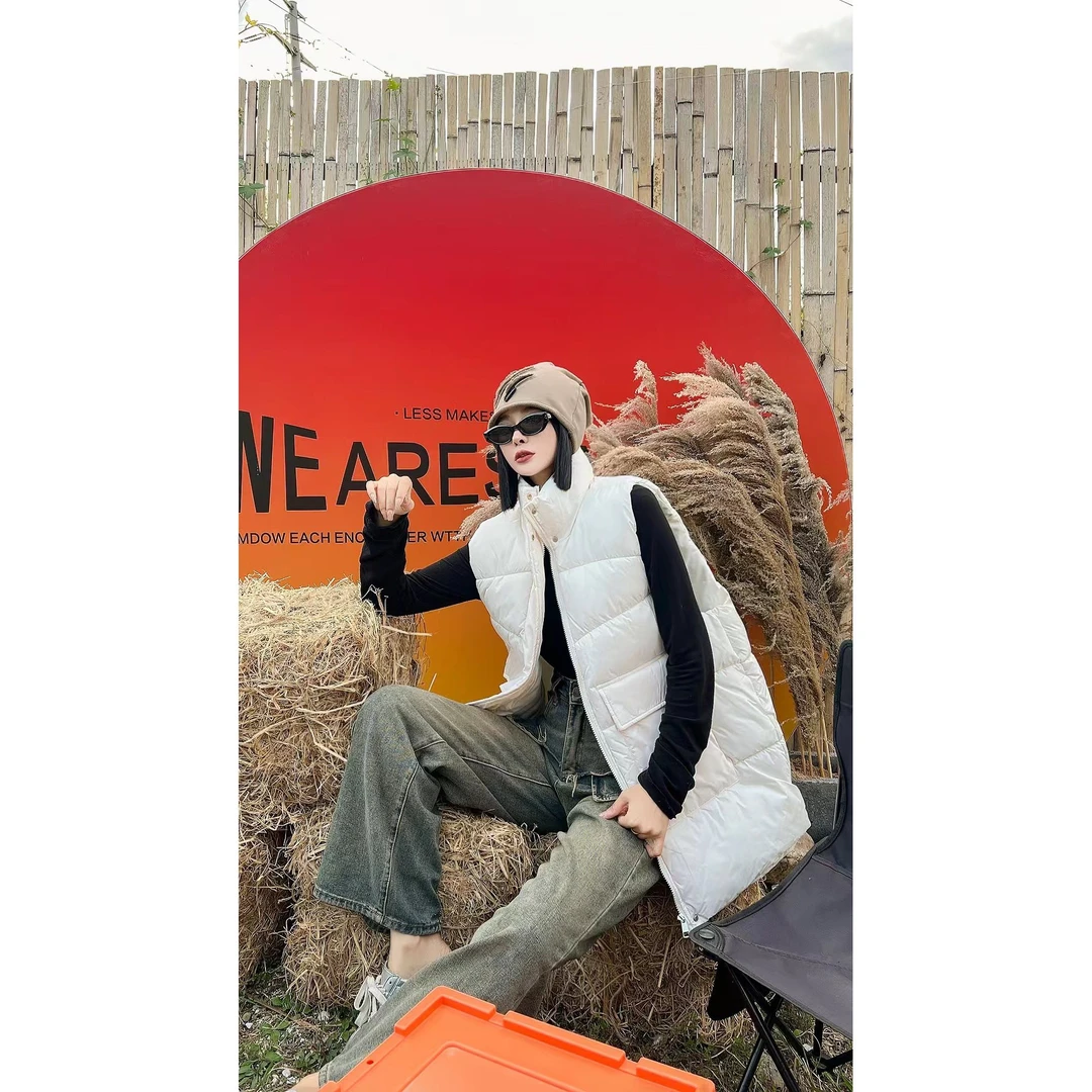 潮秀儿家大码冬季显瘦双层衬休闲绒棉马甲97601